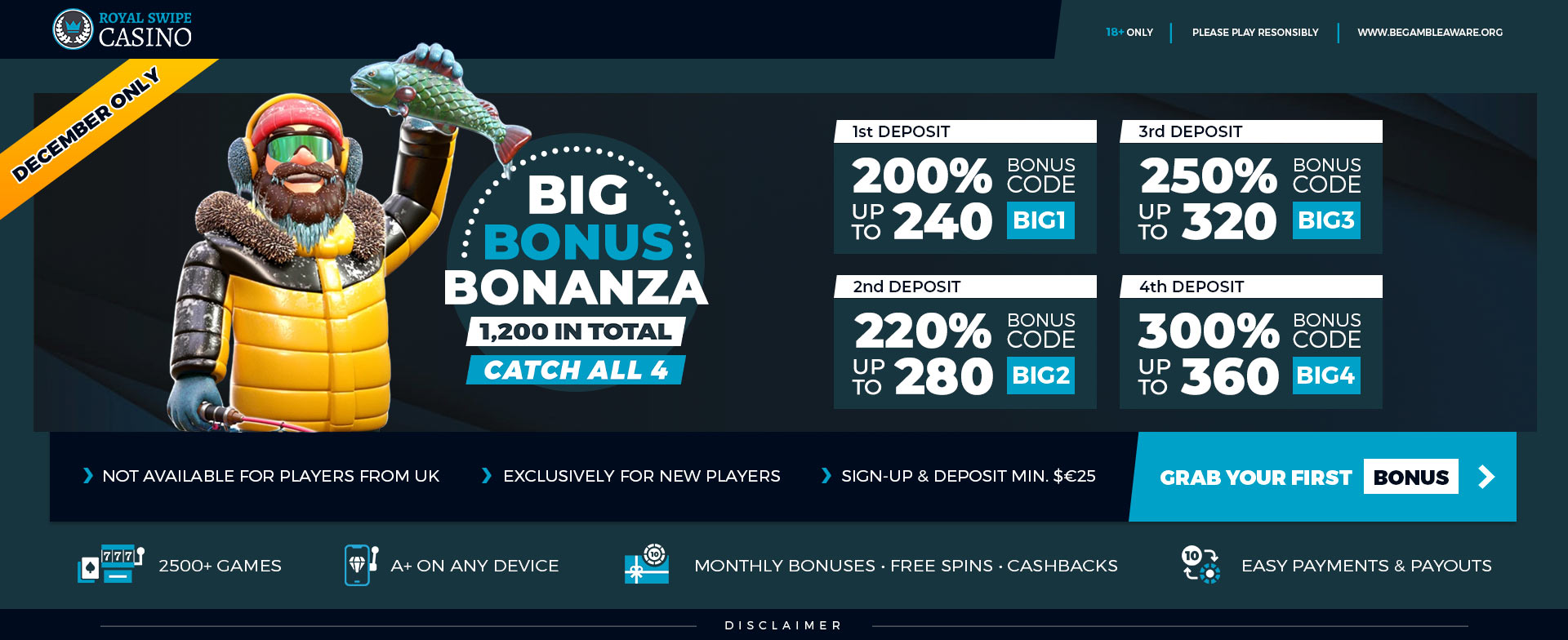Casino | MGA | December Offer | Big Bonus Bonanza